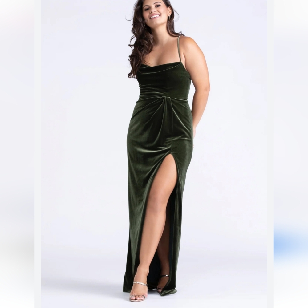 Watters Lizzie Vinca Stretch Velvet Dress Size Large